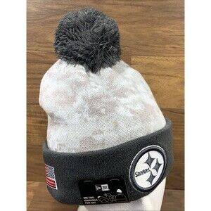 NWT Pittsburgh Steelers New Era 2024 NFL Salute to Service Knit Beanie Snow Camo
